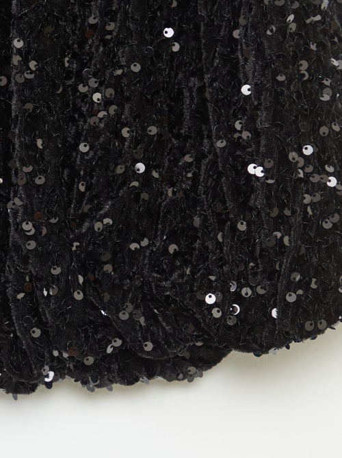 Effen korte rok met lovertjes - Kiabi