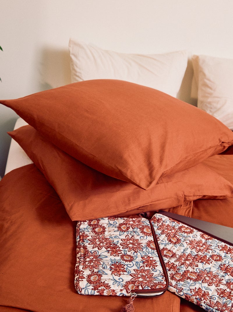 Effen kussensloop - Kiabi Home BRUIN - Kiabi