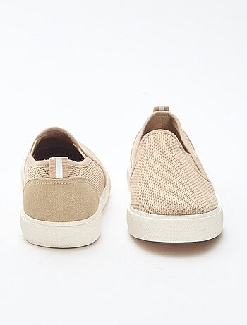 Effen lage sneakers van mesh | Slip-onmodel