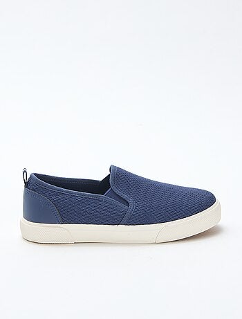 Effen lage sneakers van mesh | Slip-onmodel
