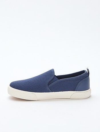 Effen lage sneakers van mesh | Slip-onmodel
