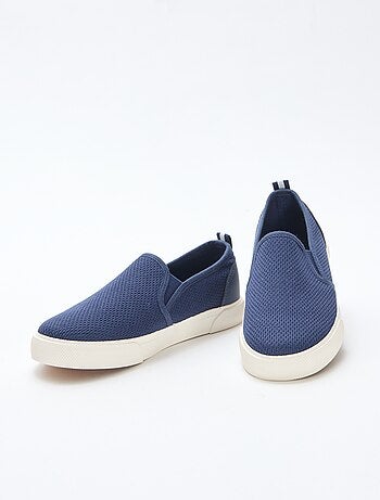 Effen lage sneakers van mesh | Slip-onmodel