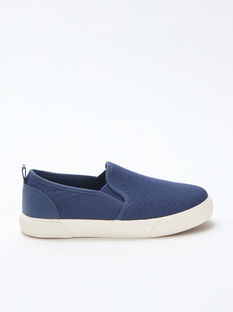 Effen lage sneakers van mesh | Slip-onmodel Blauw - Kiabi