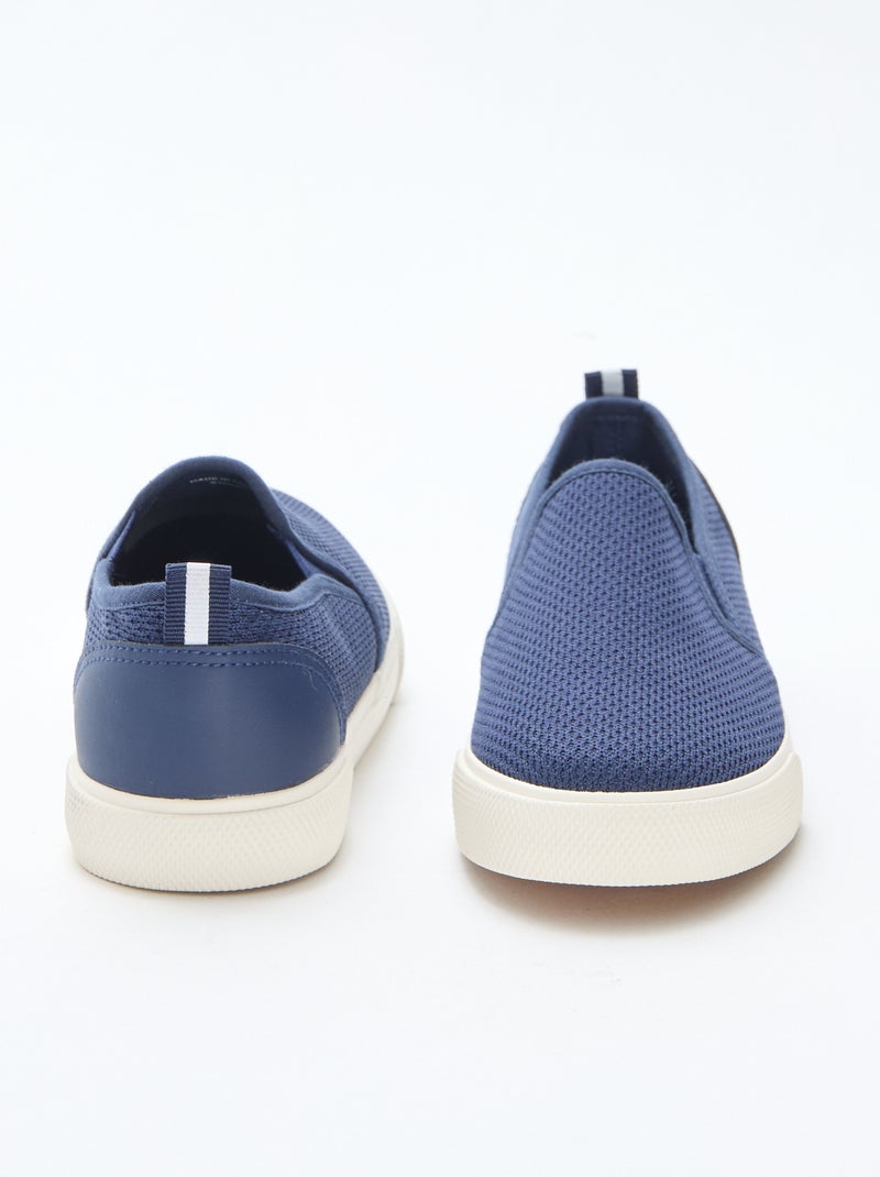 Effen lage sneakers van mesh | Slip-onmodel Blauw - Kiabi