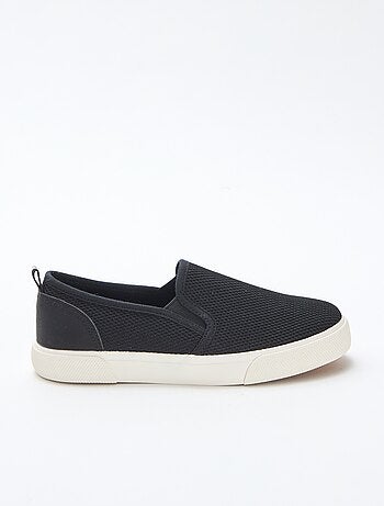 Effen lage sneakers van mesh | Slip-onmodel