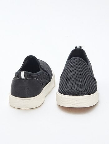 Effen lage sneakers van mesh | Slip-onmodel