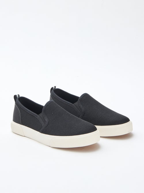 Effen lage sneakers van mesh | Slip-onmodel - Kiabi