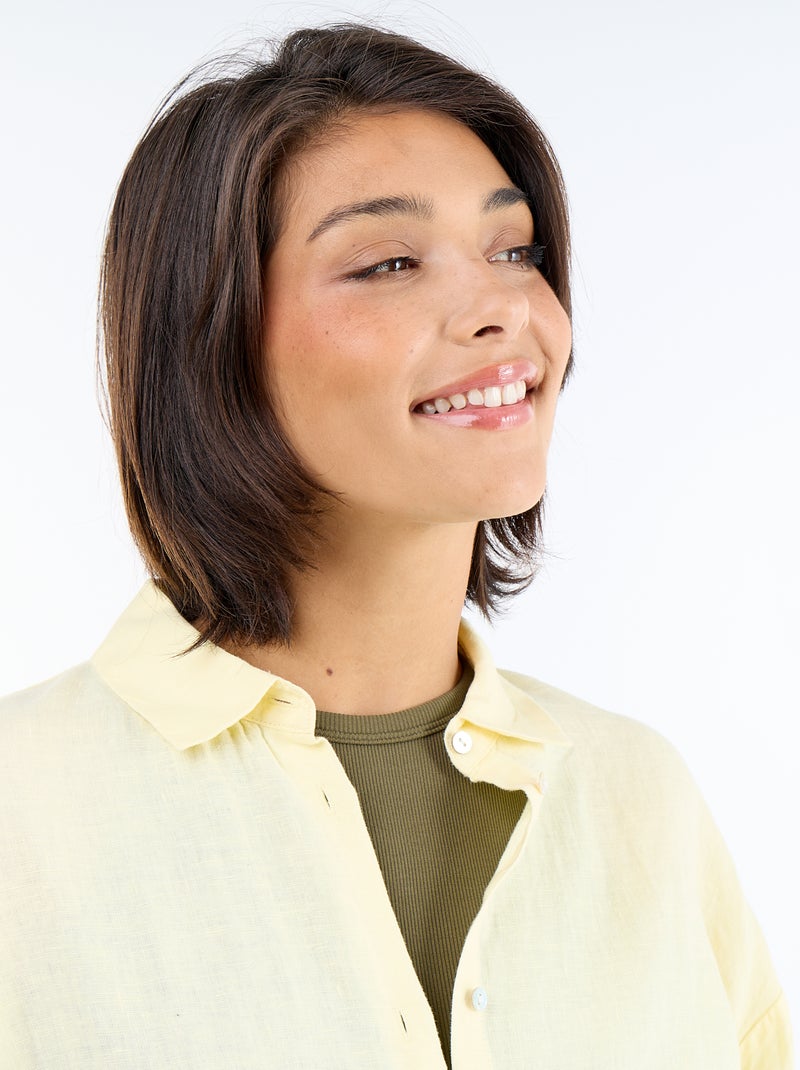 Effen lange blouse Geel - Kiabi