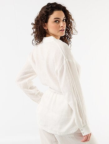 Effen lange blouse van linnen