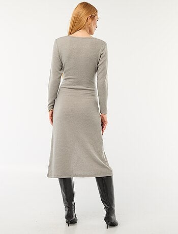 Effen lange jurk van zacht tricot