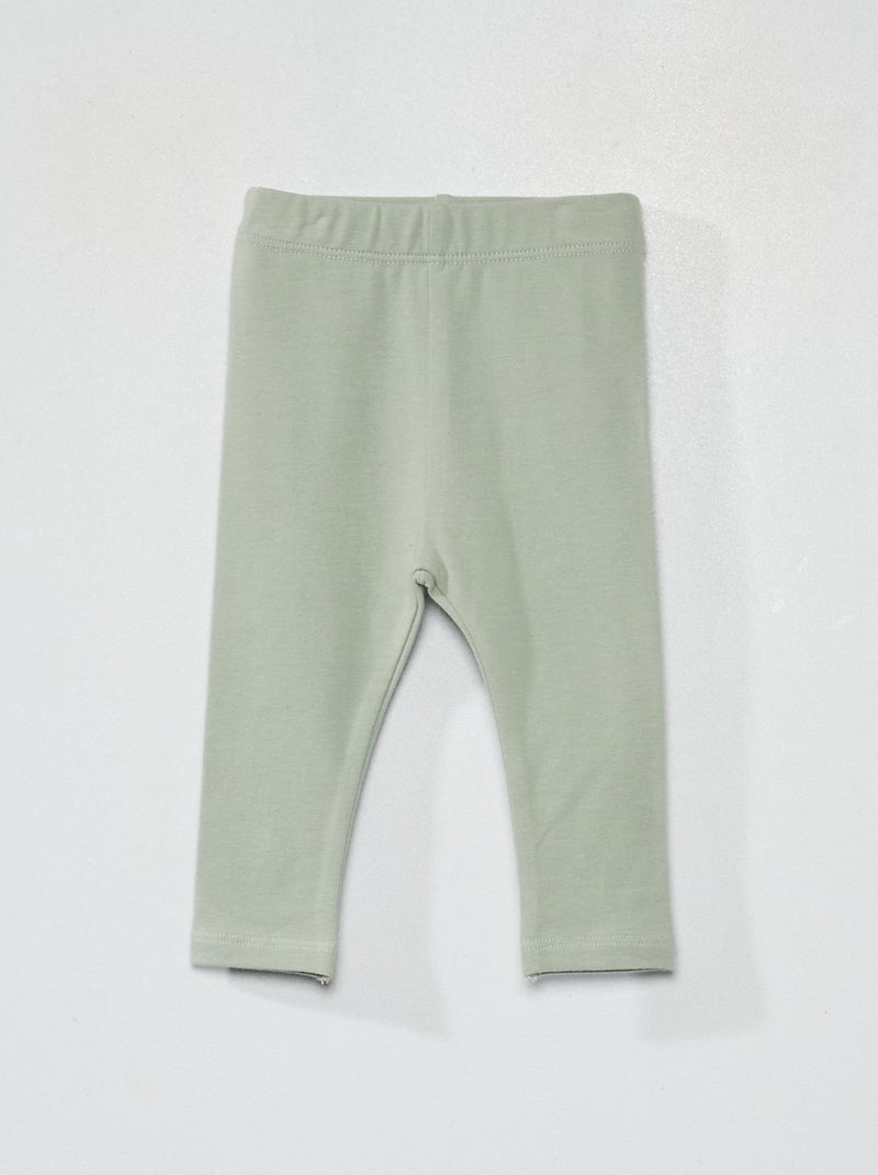 Effen lange legging van jerseystof grijs groen - Kiabi