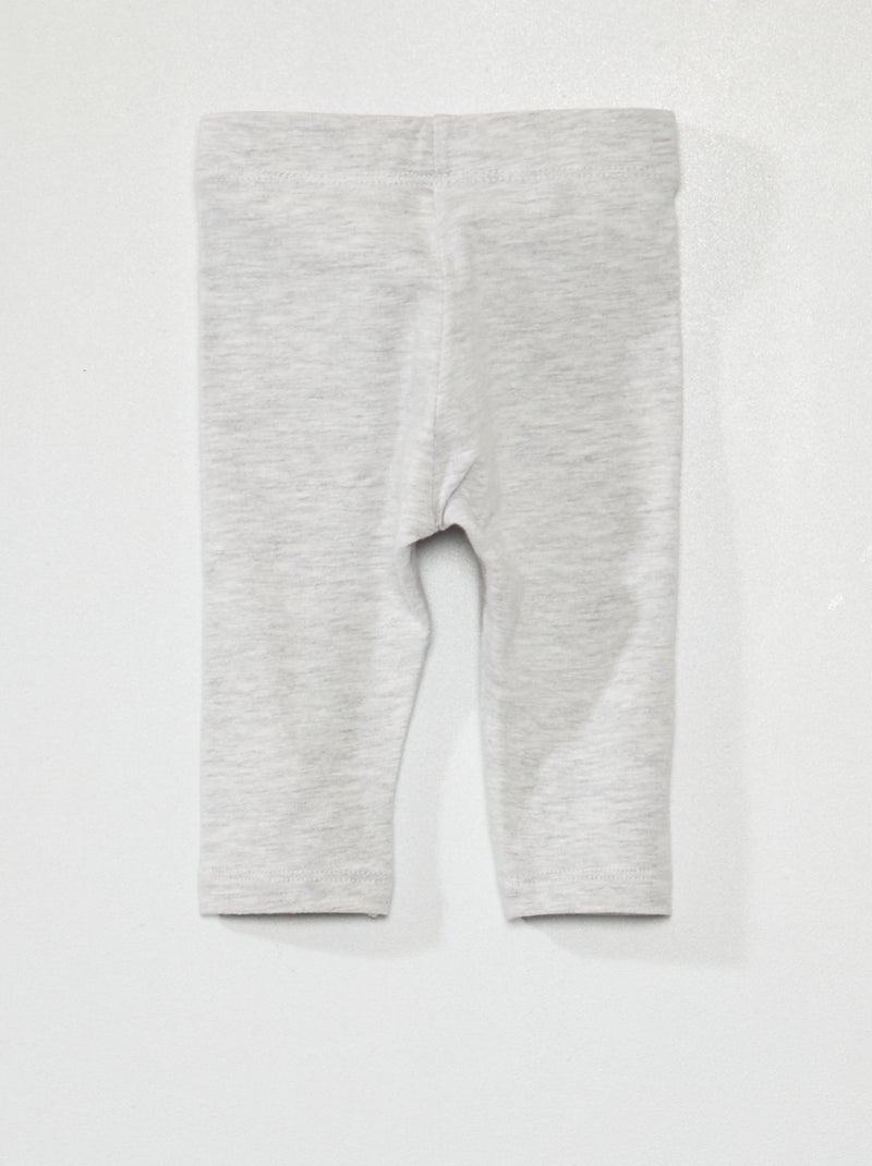Effen lange legging van jerseystof GRIJS - Kiabi