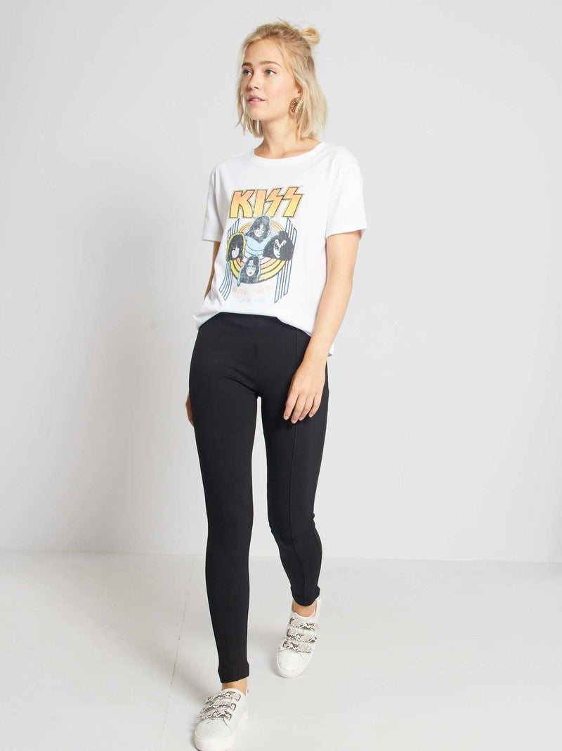 Effen lange legging zwart - Kiabi