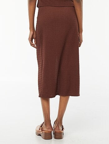 Effen lange rok van gekreukte stof