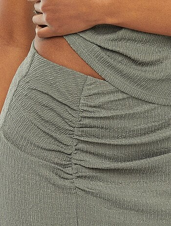 Effen lange rok van gekreukte stof