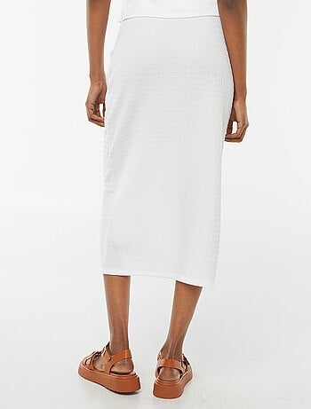 Effen lange rok van gekreukte stof