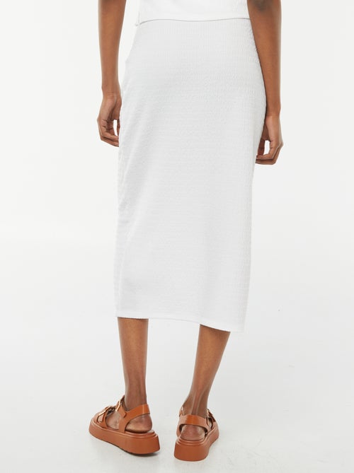 Effen lange rok van gekreukte stof - Kiabi