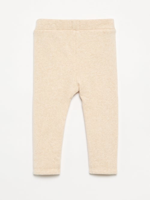 Effen legging van geruwd tricot - Kiabi