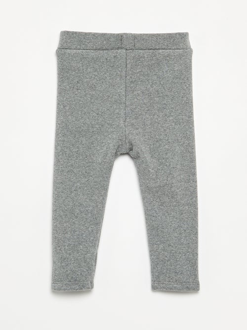 Effen legging van geruwd tricot - Kiabi