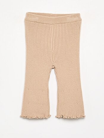 Effen legging van ribgebreide stof