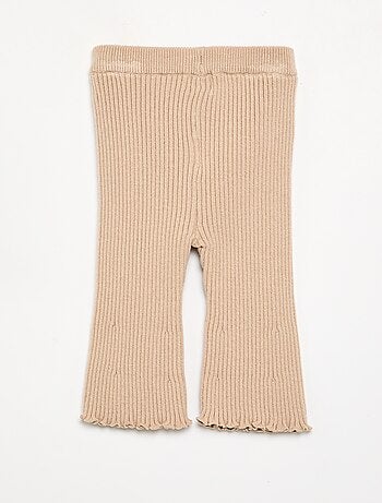 Effen legging van ribgebreide stof