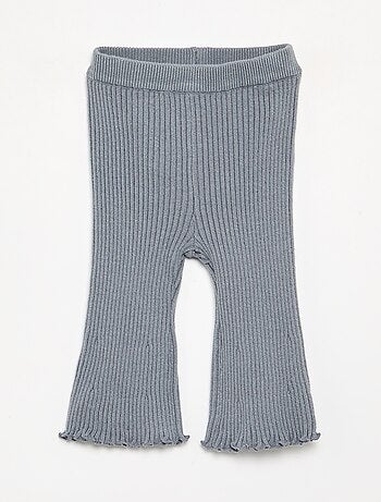 Effen legging van ribgebreide stof