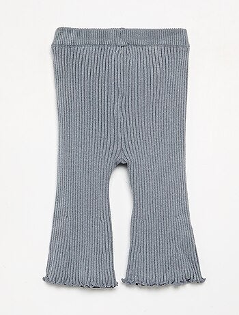 Effen legging van ribgebreide stof