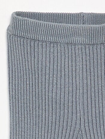 Effen legging van ribgebreide stof