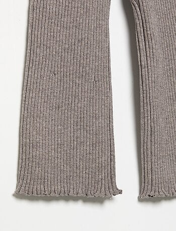 Effen legging van ribgebreide stof