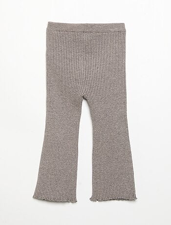 Effen legging van ribgebreide stof