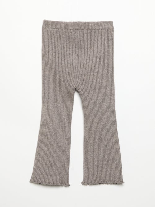 Effen legging van ribgebreide stof - Kiabi