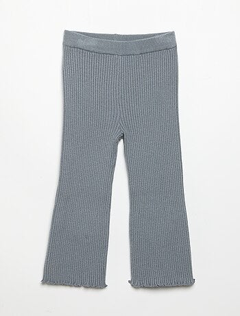 Effen legging van ribgebreide stof