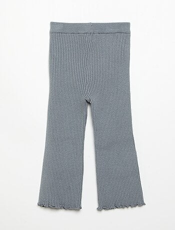 Effen legging van ribgebreide stof