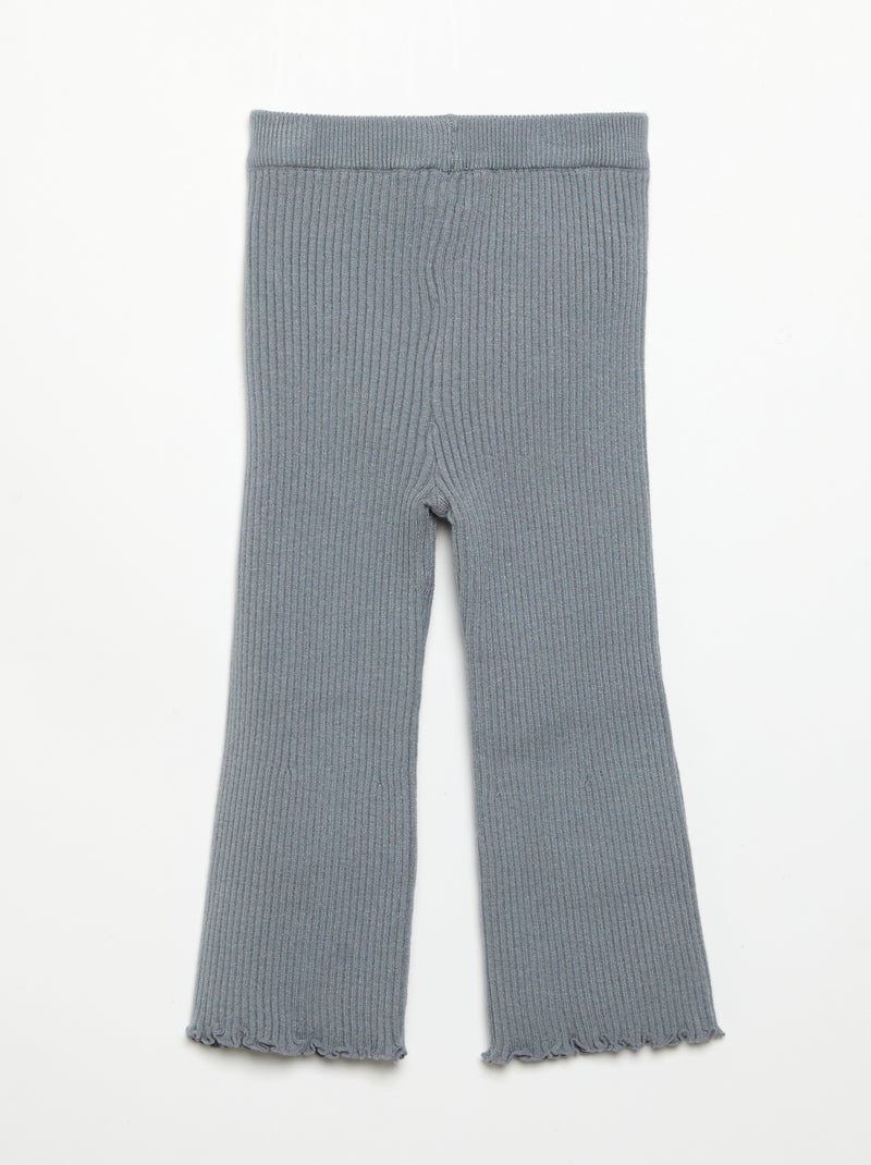 Effen legging van ribgebreide stof Grijs - Kiabi