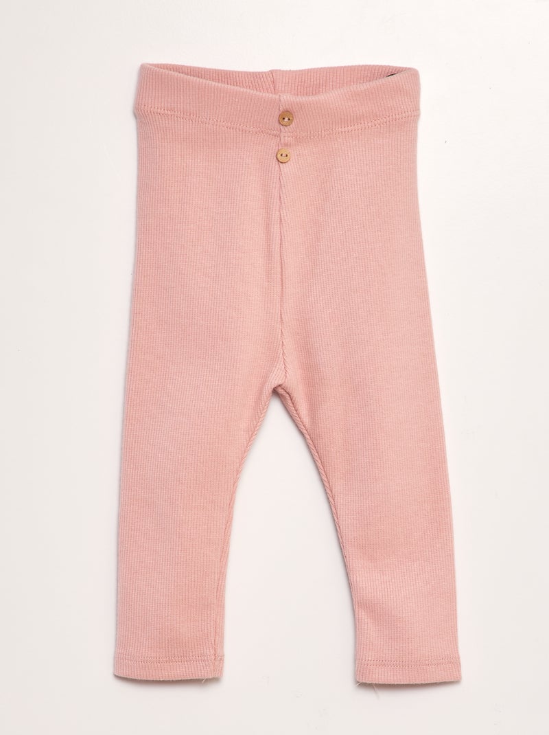 Effen legging van ribstof ROSE - Kiabi