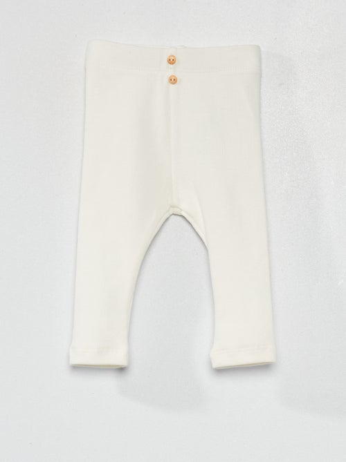 Effen legging van ribstof - Kiabi