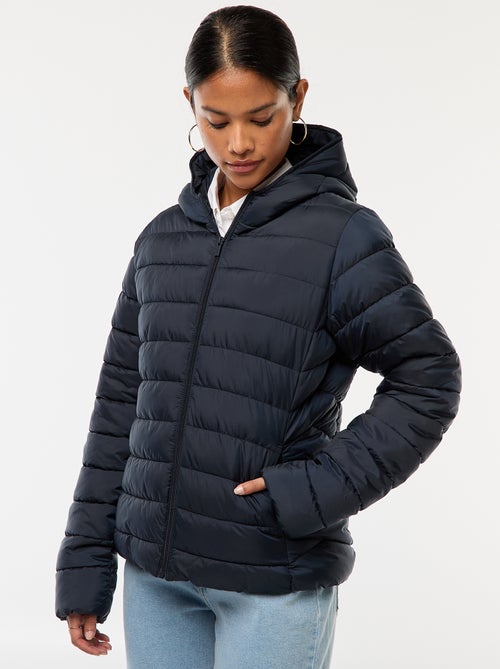 Effen licht donsjack met capuchon - Kiabi