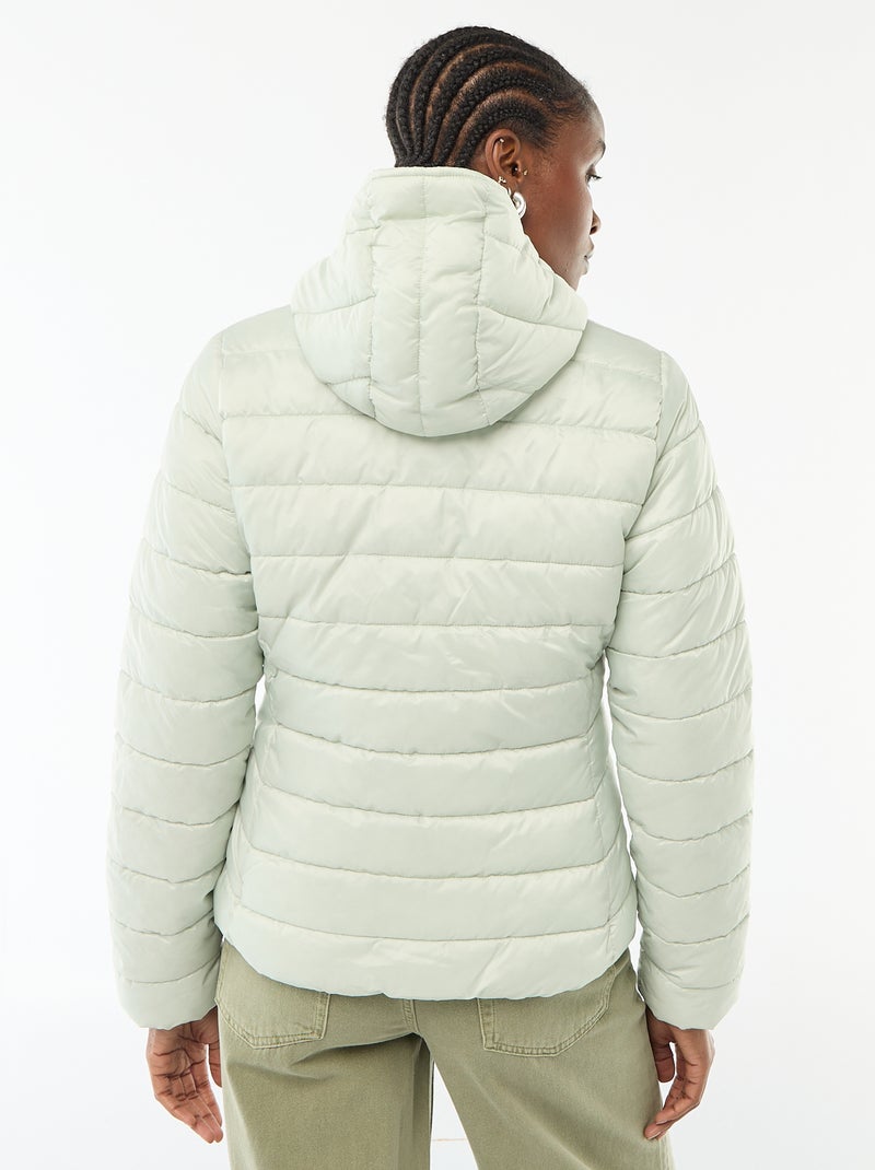 Effen licht donsjack met capuchon Blauw - Kiabi