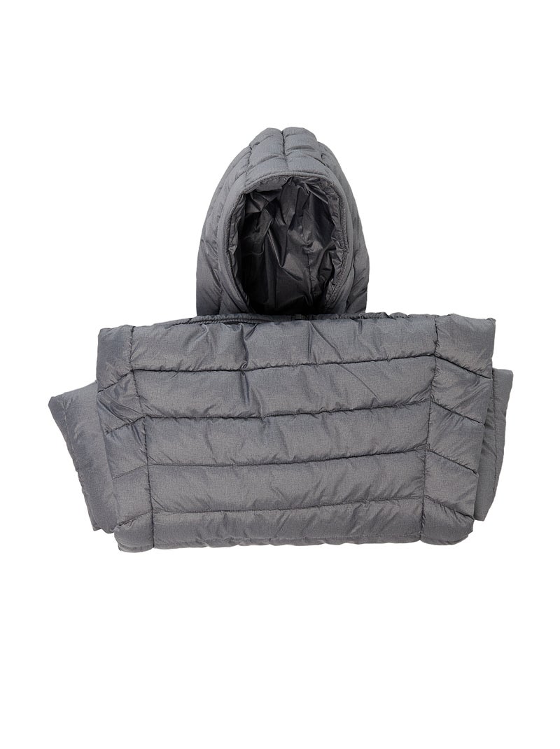 Effen licht donsjack met capuchon Grijs - Kiabi
