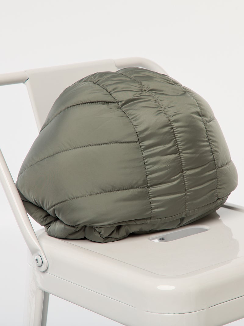 Effen licht donsjack met capuchon Groen - Kiabi