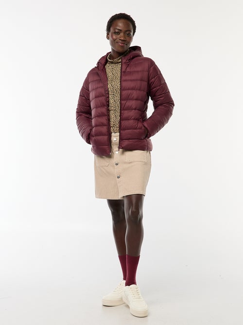 Effen licht donsjack met capuchon - Kiabi