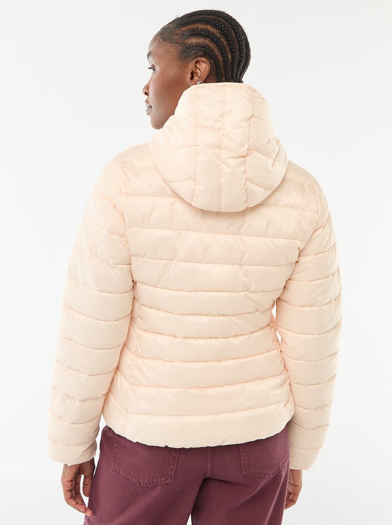 Effen licht donsjack met capuchon Rose - Kiabi