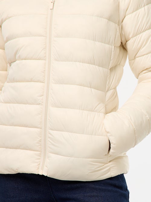 Effen licht donsjack met capuchon - Kiabi