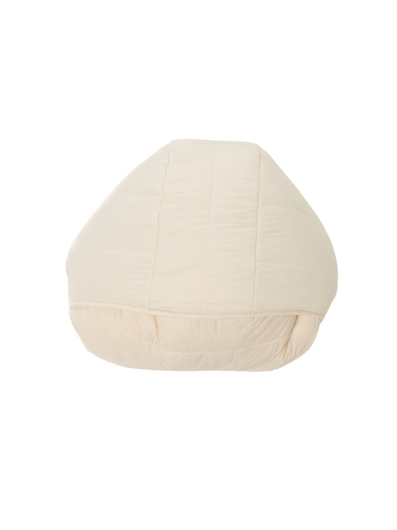 Effen licht donsjack met capuchon Wit - Kiabi