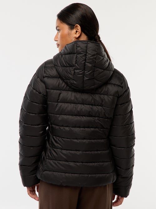 Effen licht donsjack met capuchon - Kiabi