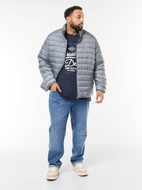 Effen licht donsjack met lange mouw en opstaande kraag - Kiabi