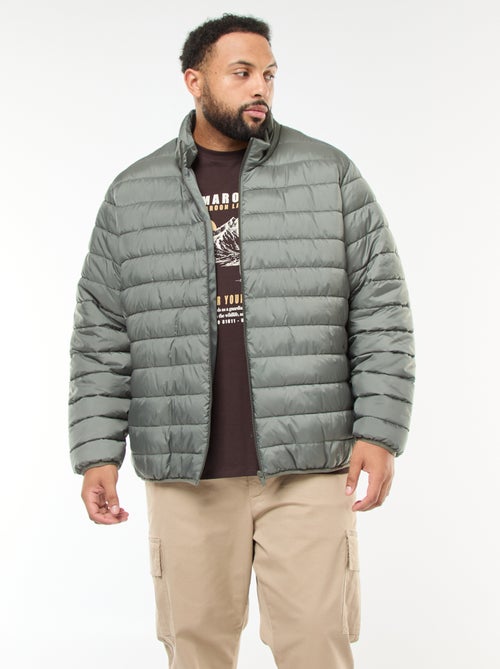 Effen licht donsjack met lange mouw en opstaande kraag - Kiabi