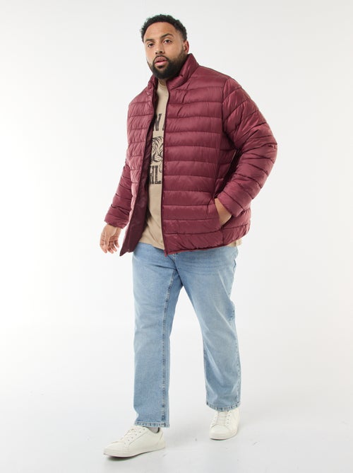 Effen licht donsjack met lange mouw en opstaande kraag - Kiabi