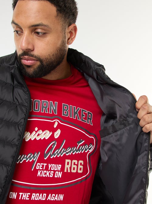 Effen licht donsjack met lange mouw en opstaande kraag - Kiabi