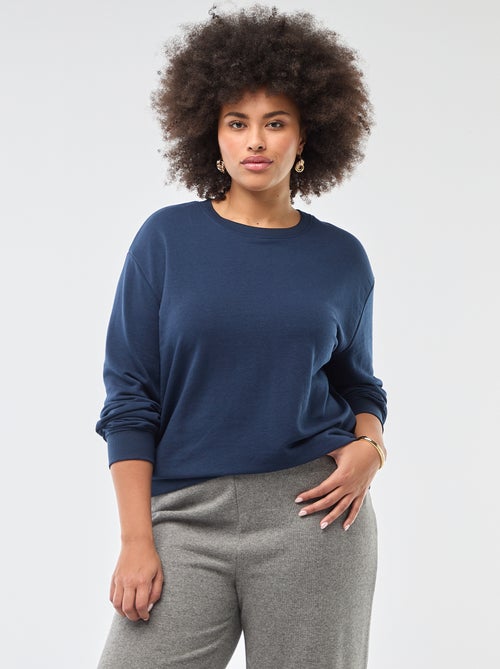 Effen lichte sweater met ronde hals - Kiabi